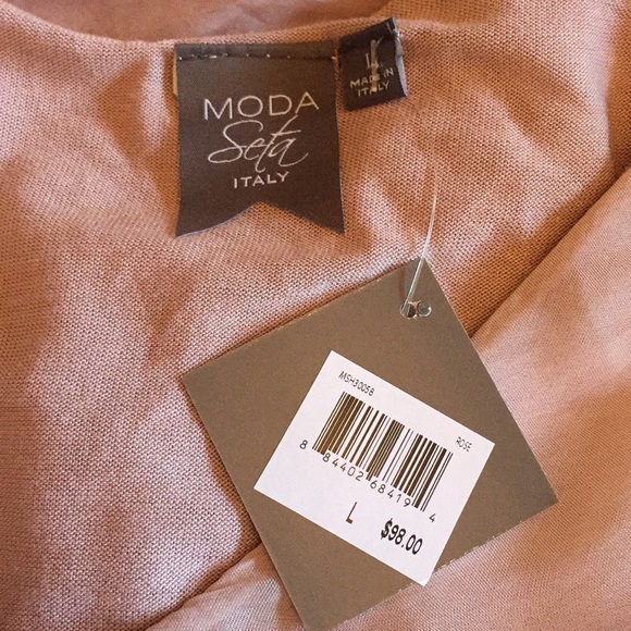 Moda seta pink and white blouse size large - Picture 7 of 8